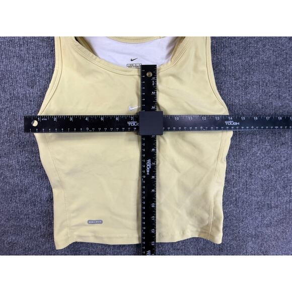 Nike Dri-FIT Crop Tank Top Womens Large Yellow Athletic Sleeveless Shirt NWT - Picture 4 of 8